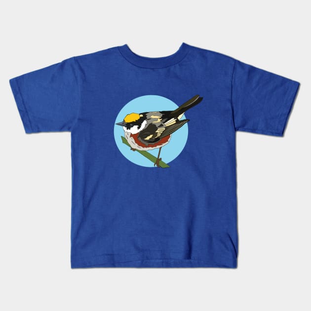 Chestnut Sided Warbler Kids T-Shirt by New World Aster 